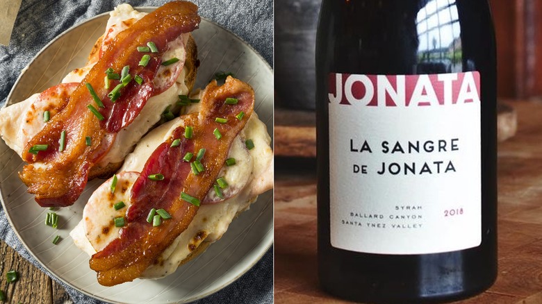 Hot brown sandwich with syrah