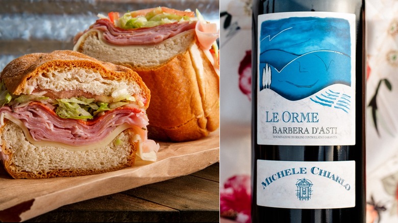 Italian sandwich with Barbera d'Asti