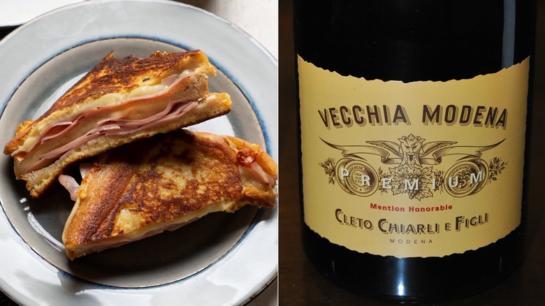 Monte Cristo with lambrusco