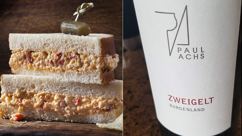 Pimento cheese sandwich with zweigelt