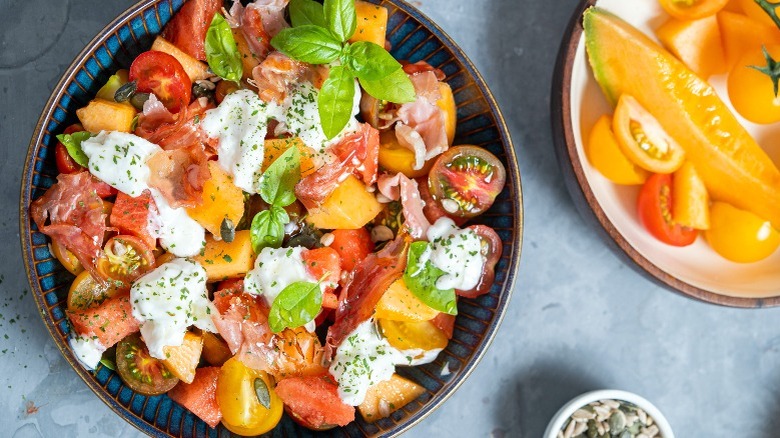 tomato and melon salad