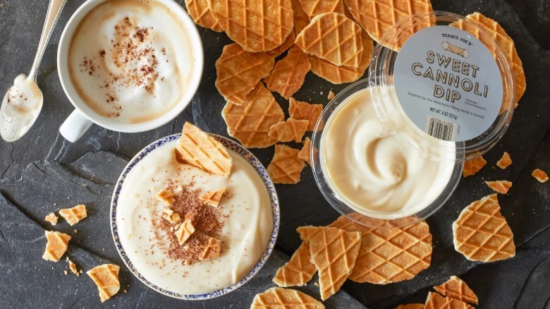 containers of Trader Joe's cannoli dip