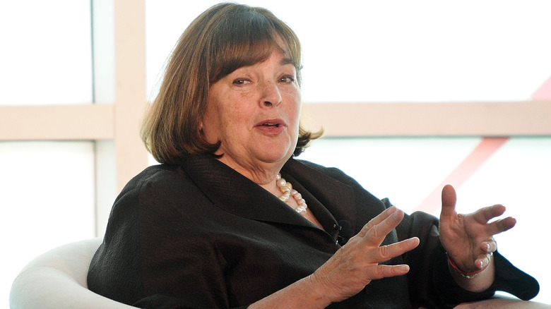 Ina Garten sitting in a chair and speaking