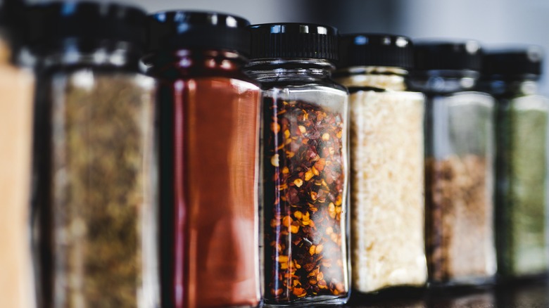 spice jars to make Cajun seasoning