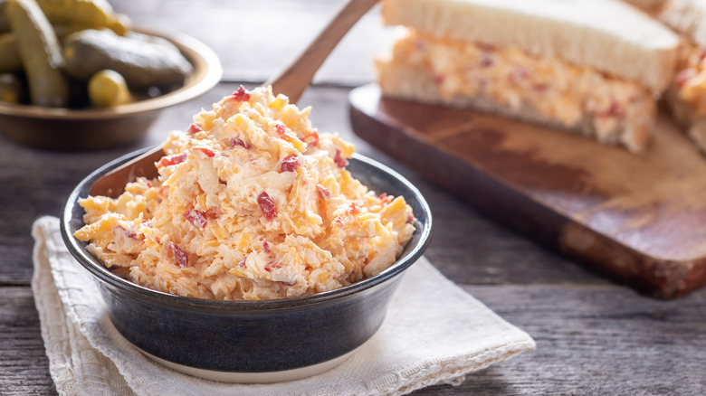 Heap of pimento cheese spread