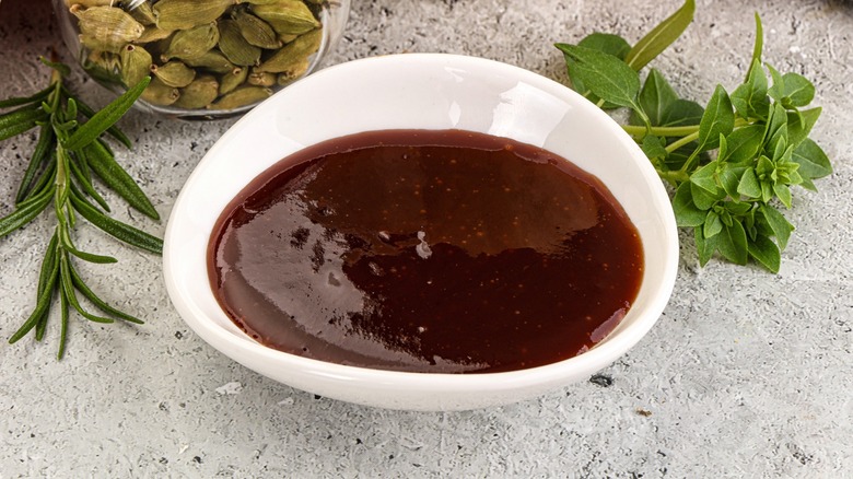 A bowl of Japanese barbecue sauce