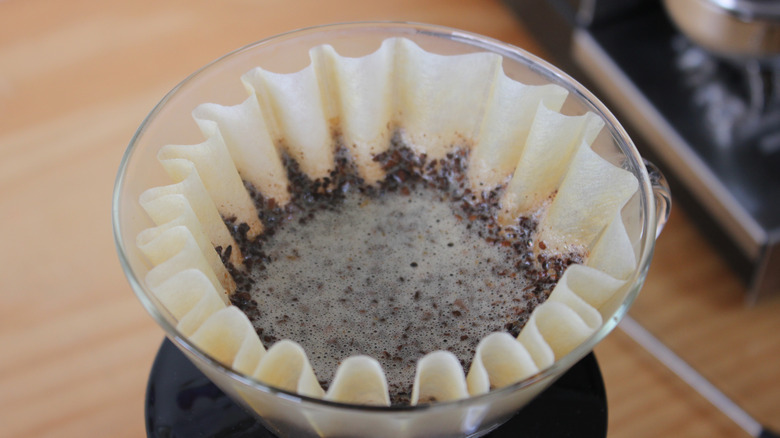 Coffee ground in filter