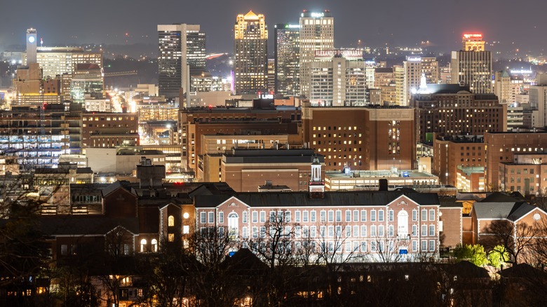 Downtown Birmingham, Alabama at night