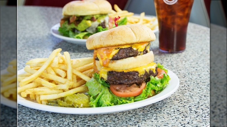 Double cheeseburger and fries