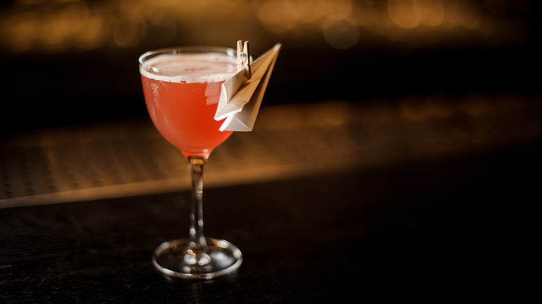 Paper Plane cocktail with garnish