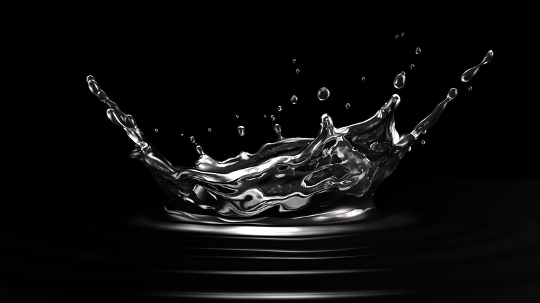 Water splash black background