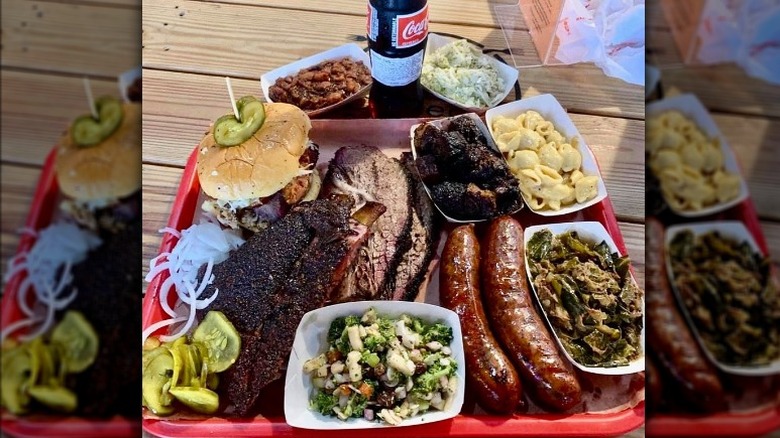 plate of barbecue meats