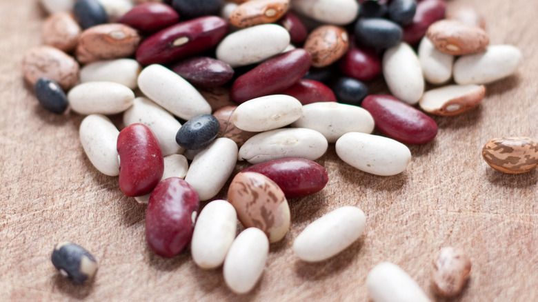 dried cannelini, borlotti and kidney beans