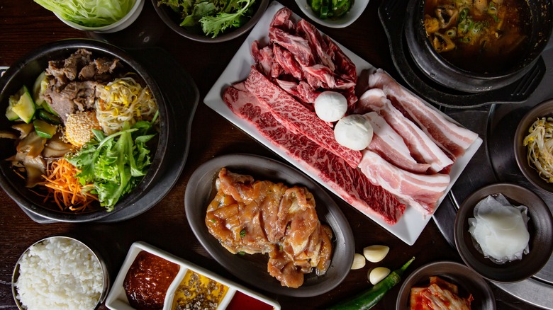 Spread of Korean barbecue