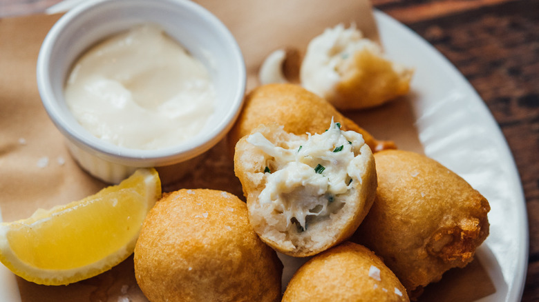 Blue crab beignets