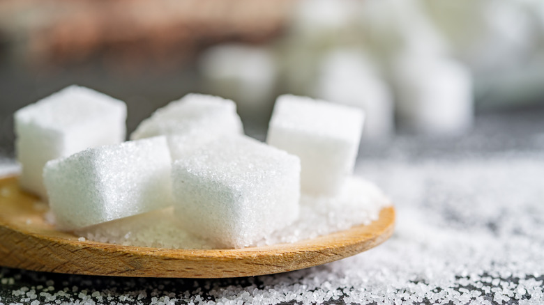 white sugar cubes