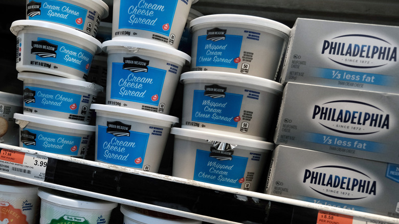 Cream cheese in grocery store 