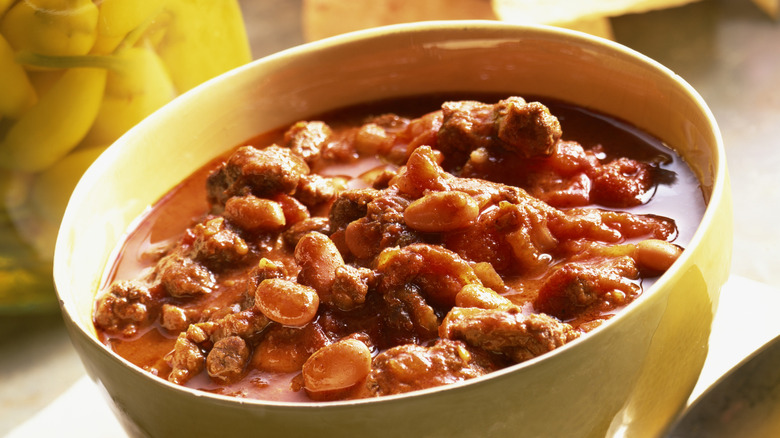 bowl of chili with beans