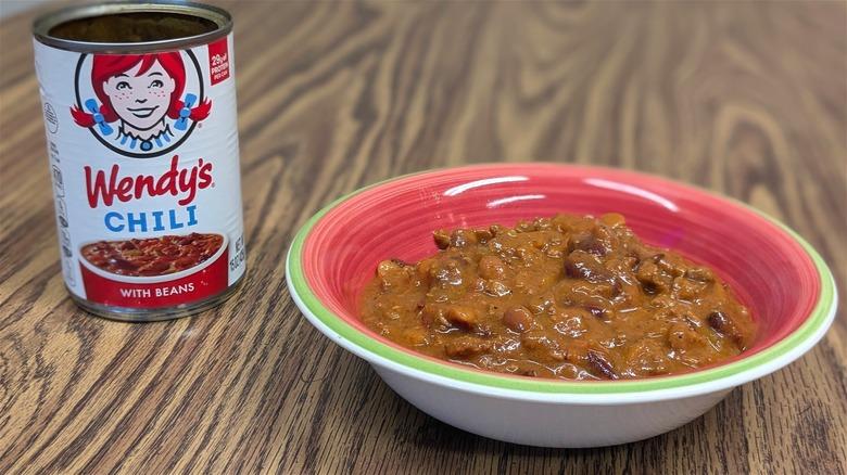 Wendy's chili can and bowl