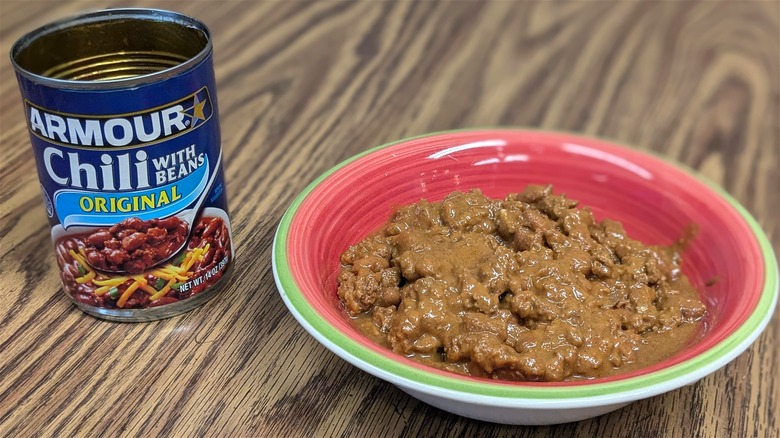 Armour chili can and bowl