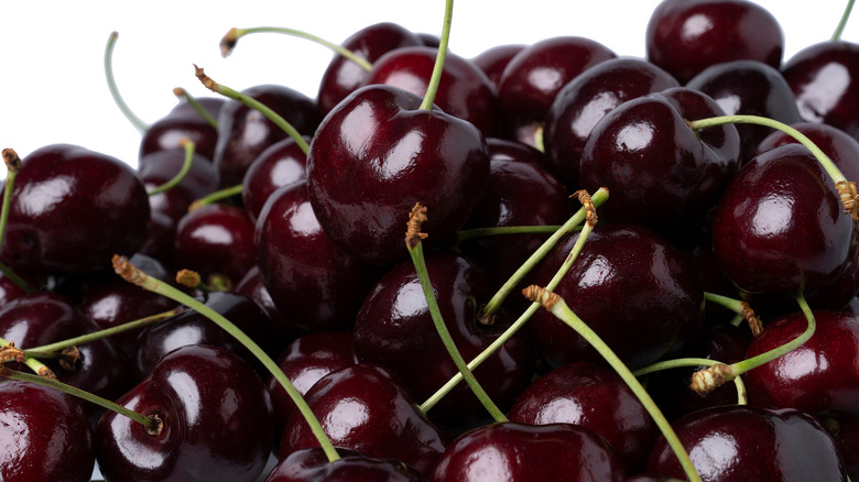 Kordia cherries on white background