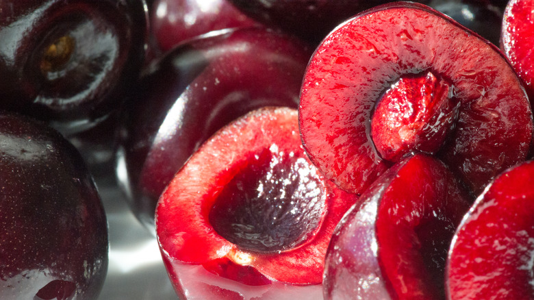 Cross-section of tulare cherries