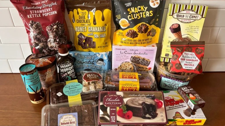An assortment of chocolate desserts from Trader Joe's