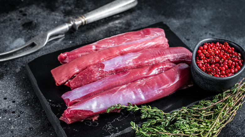 Raw lamb tenderloins