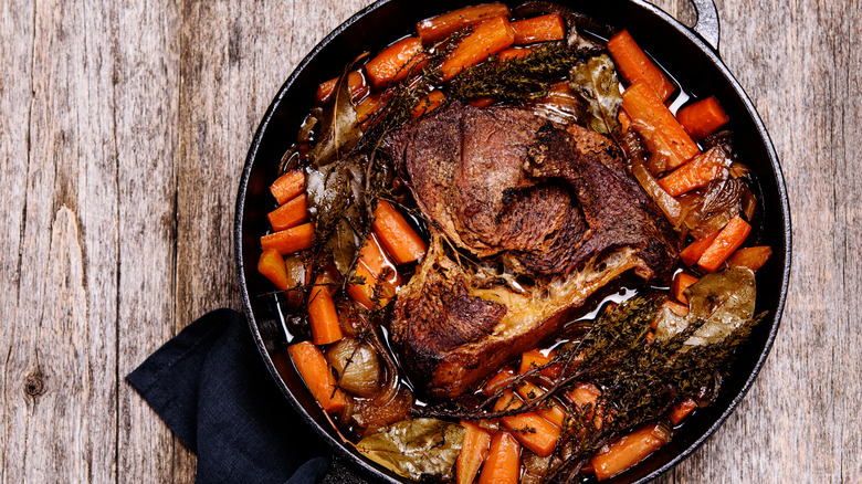 braised brisket and vegetables