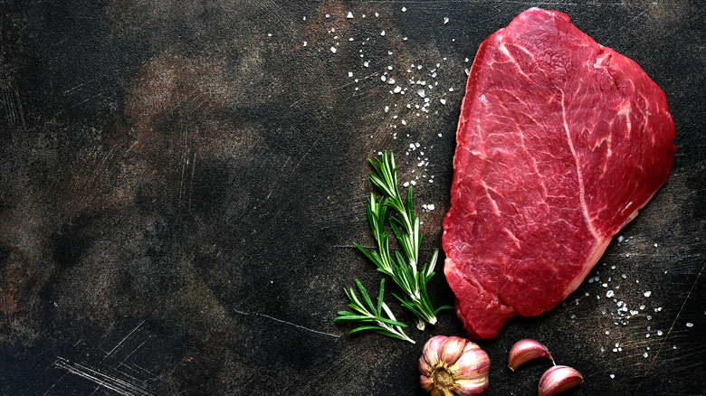 top sirloin steak with rosemary