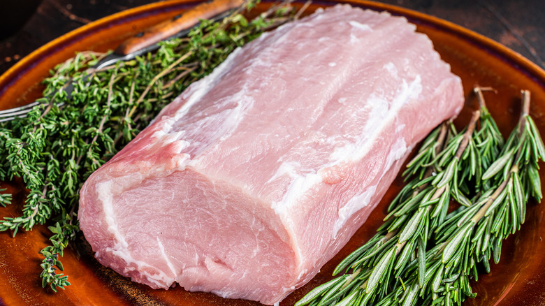 raw Pork loin roast