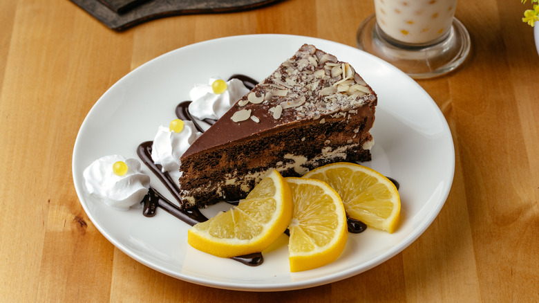 chocolate cake on plate