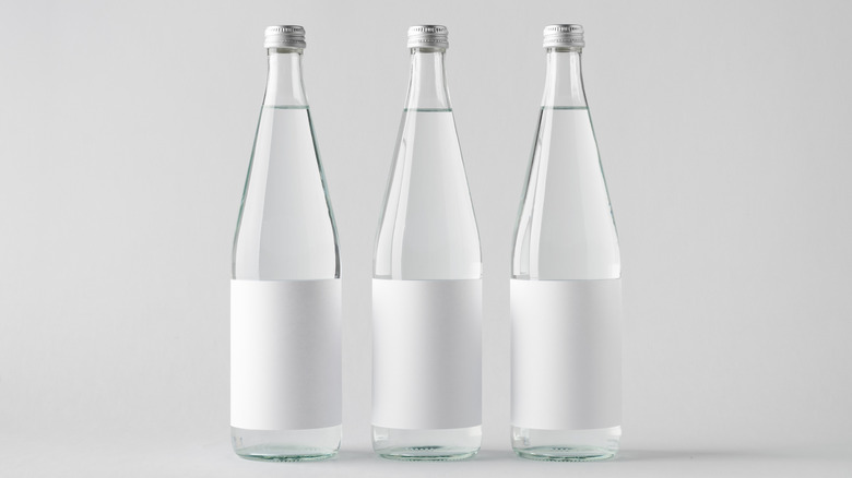 Sparkling water in bottles