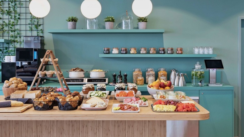 Breakfast spread at a Residence Inn