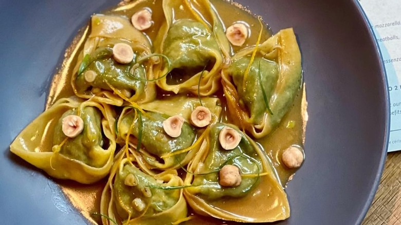 Monteverde tortelli verdi with miso glaze