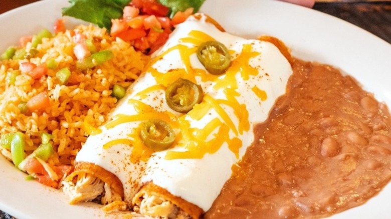 cheese enchilada with cream