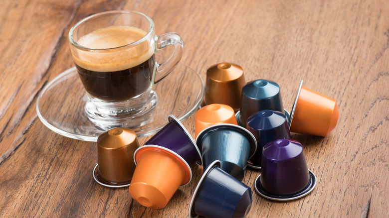 Nespresso pods and coffee