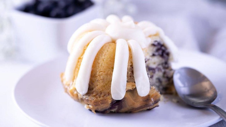 PIece of blueberry Bundt cake