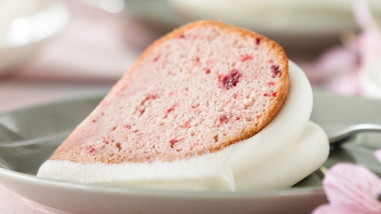 Piece of strawberry Bundt cake