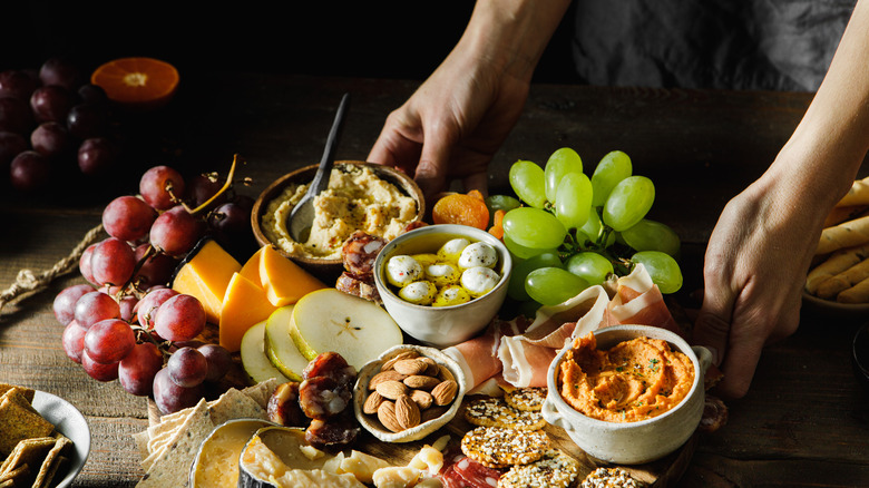 cheese board with various ingredients