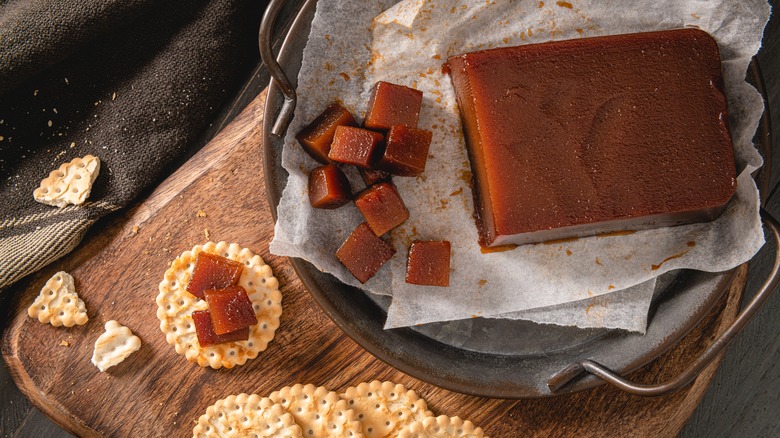 quince paste cubes with crackers