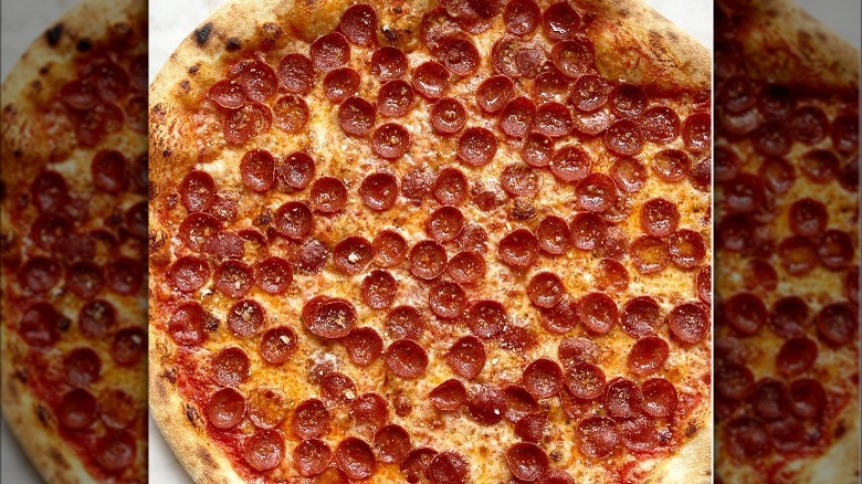 Pizza with cupping pepperoni