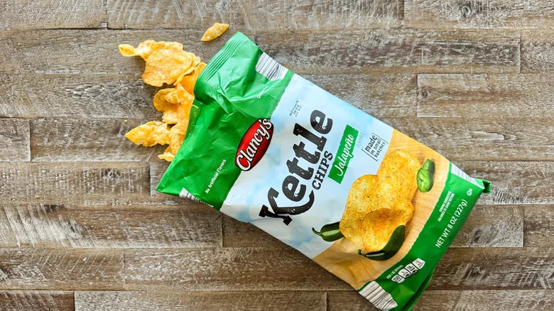 Bag of Clancy's jalapeño kettle chips