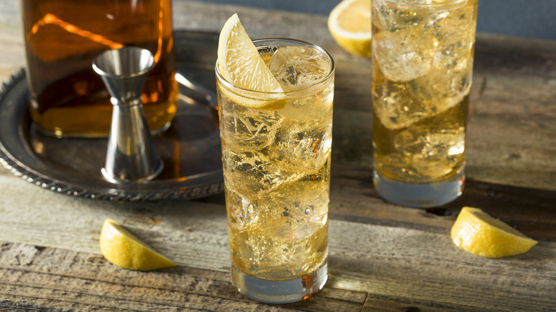 Scotch and soda highballs