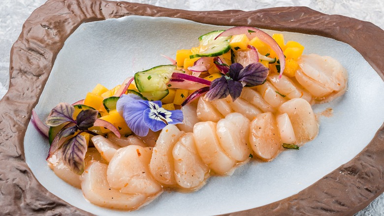 scallop ceviche with pineapple