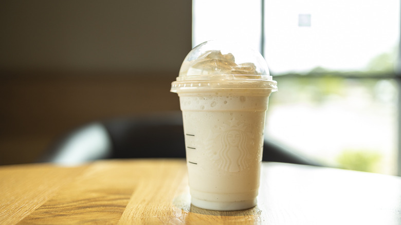 White frappuccino with whipped cream