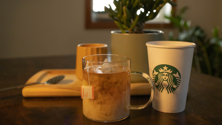 Chai in a glass mug