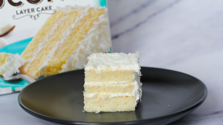 Coconut cake on plate