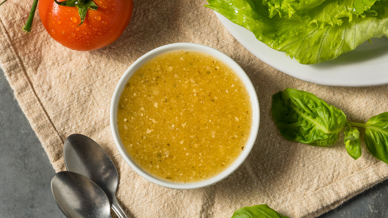 Italian salad dressing in bowl