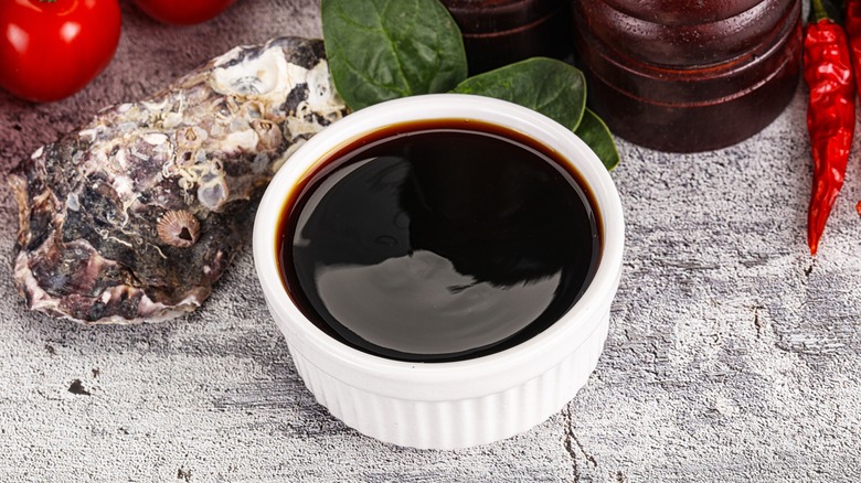 Ramekin of oyster sauce